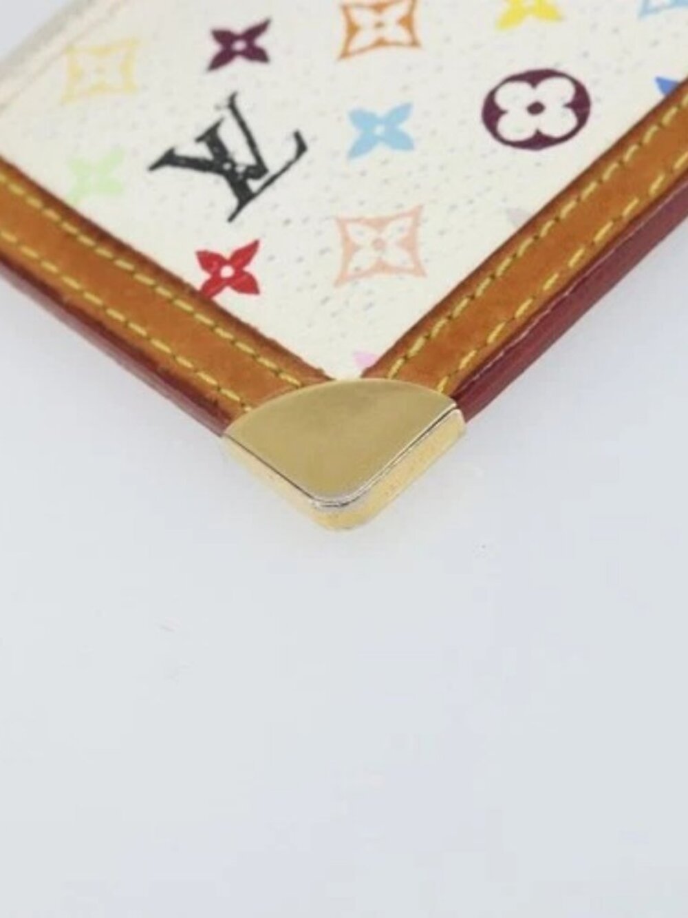 LOUIS VUITTON Monogram Multicolor Pochette Cles Purse White M92655 Auth 172025 - Picture 15 of 16
